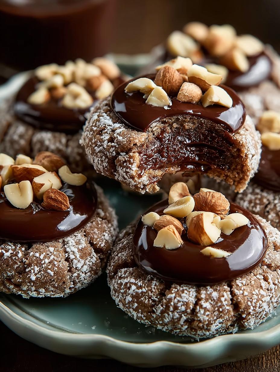 Best Chocolate Hazelnut Thumbprint Cookies Recipe - Chocolate Hazelnut Thumbprint Cookies - main visual representation