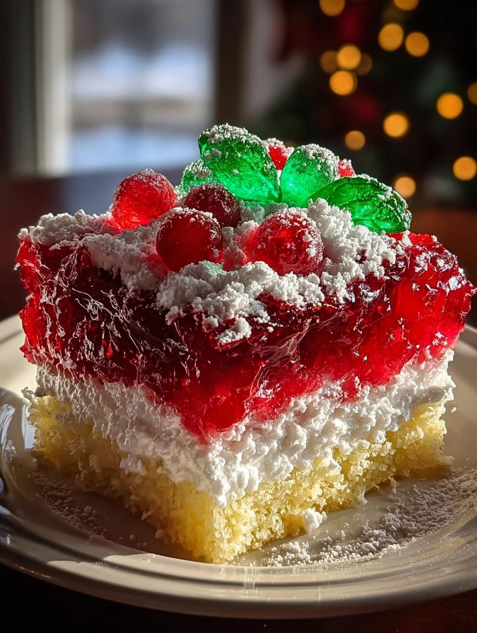 Christmas Jello Poke Cake: 7 Festive Layers to Delight 6 Christmas Jello Poke Cake: 7 Festive Layers to Delight - Christmas Jello Poke Cake - additional detail
