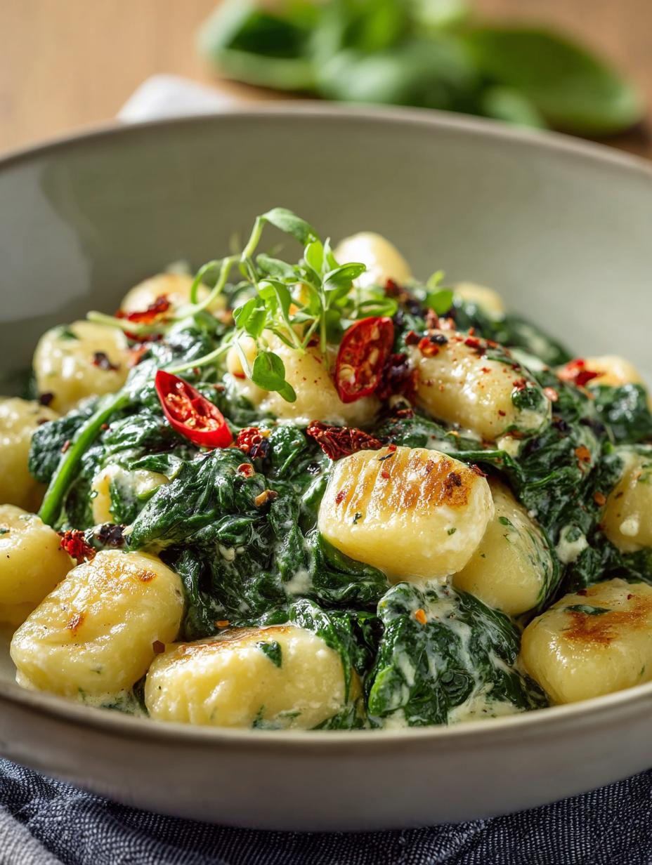 Creamy Gnocchi with Spinach