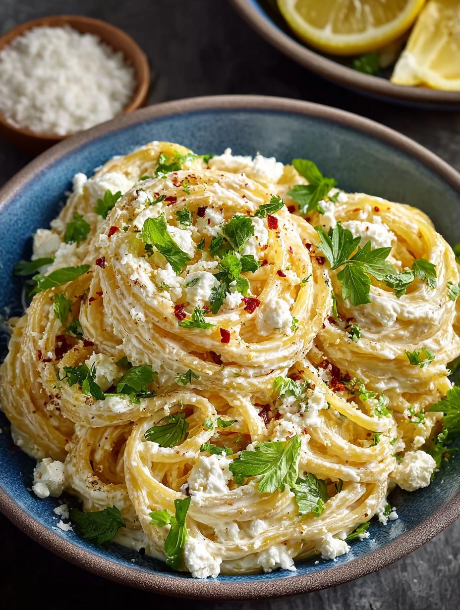 Creamy Lemon Feta Pasta