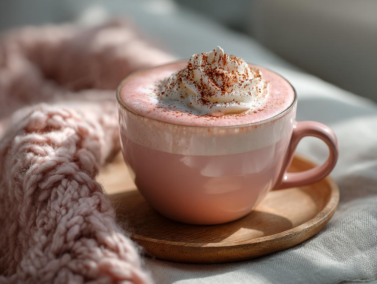 Creamy Pink Latte Stunning for Cozy Moments - Creamy Pink Latte Stunning - additional detail
