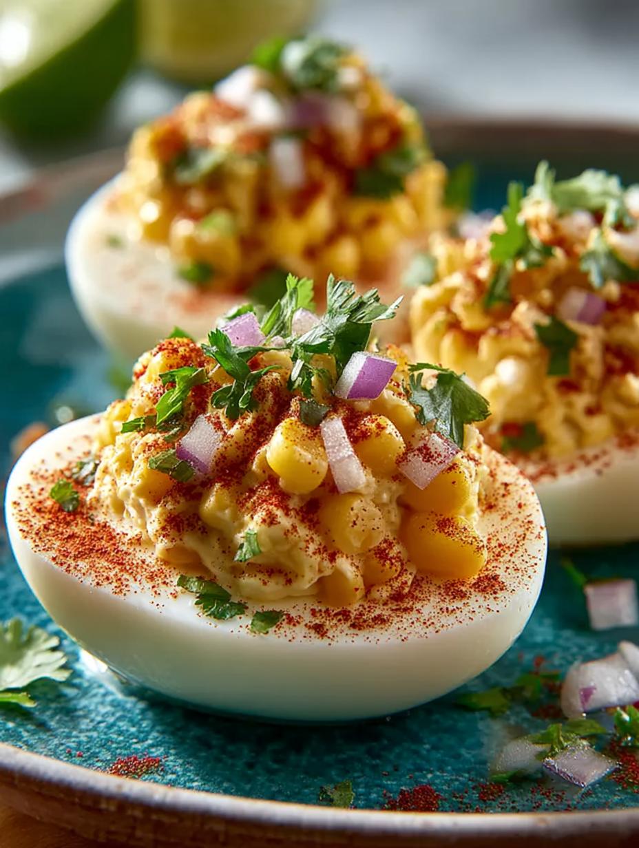 Elote Deviled Eggs with Spicy Chipotle Mayo Delight 5 Elote Deviled Eggs with Spicy Chipotle Mayo Delight - Elote Deviled Eggs with - main visual representation