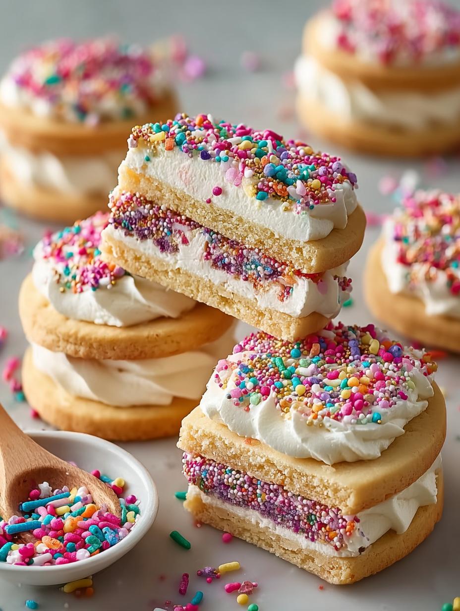 Funfetti Shortbread Sandwich Cookies: 12 Festive Treats 5 Funfetti Shortbread Sandwich Cookies: 12 Festive Treats - Funfetti Shortbread Sandwich Cookies - additional detail
