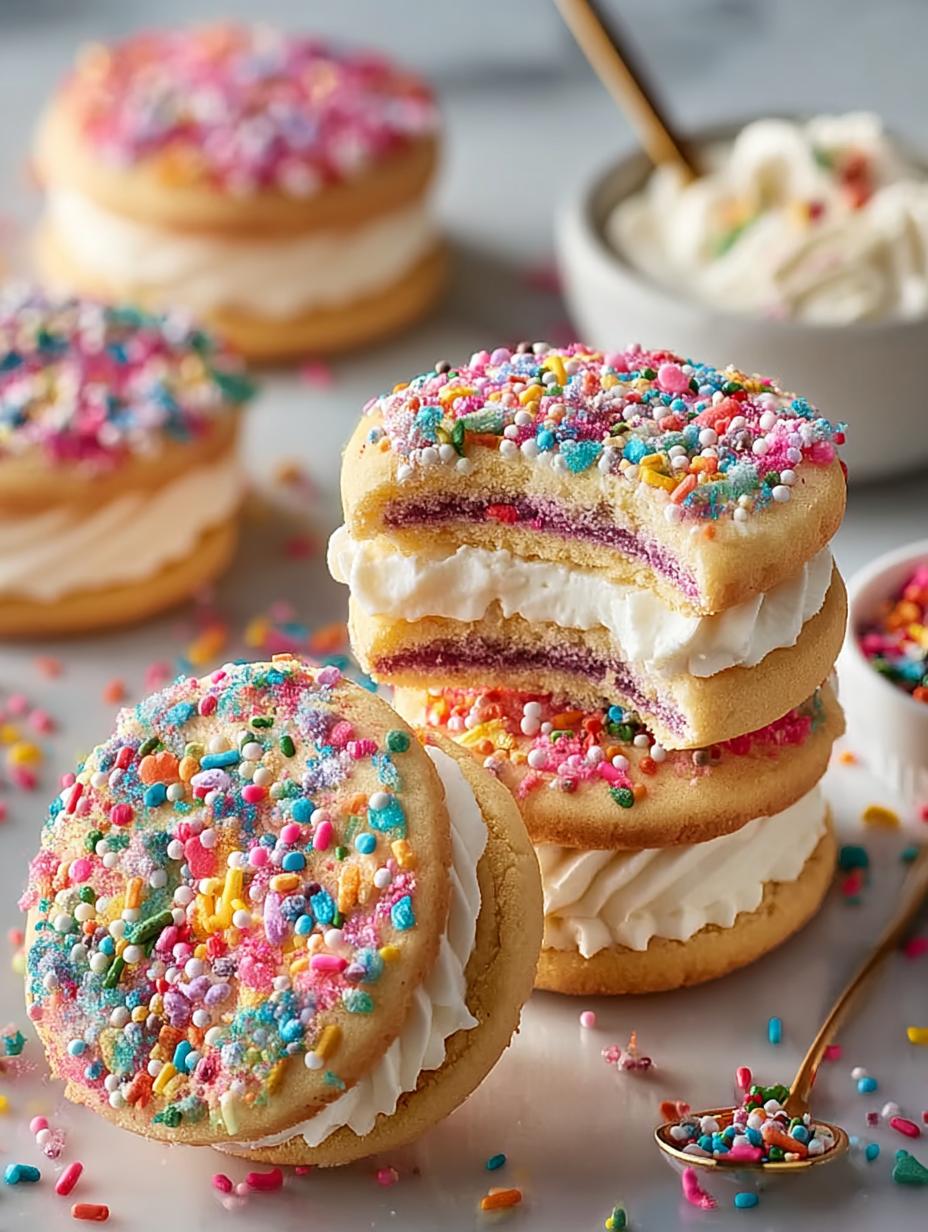 Funfetti Shortbread Sandwich Cookies
