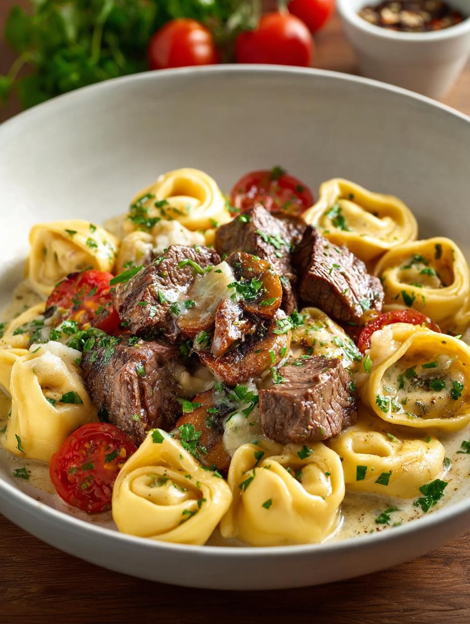 Garlic Steak Tortellini: 30-Minute Delight for Dinner 5 Garlic Steak Tortellini: 30-Minute Delight for Dinner - Garlic Steak Tortellini - main visual representation