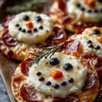 Mini Snowman Pizzas