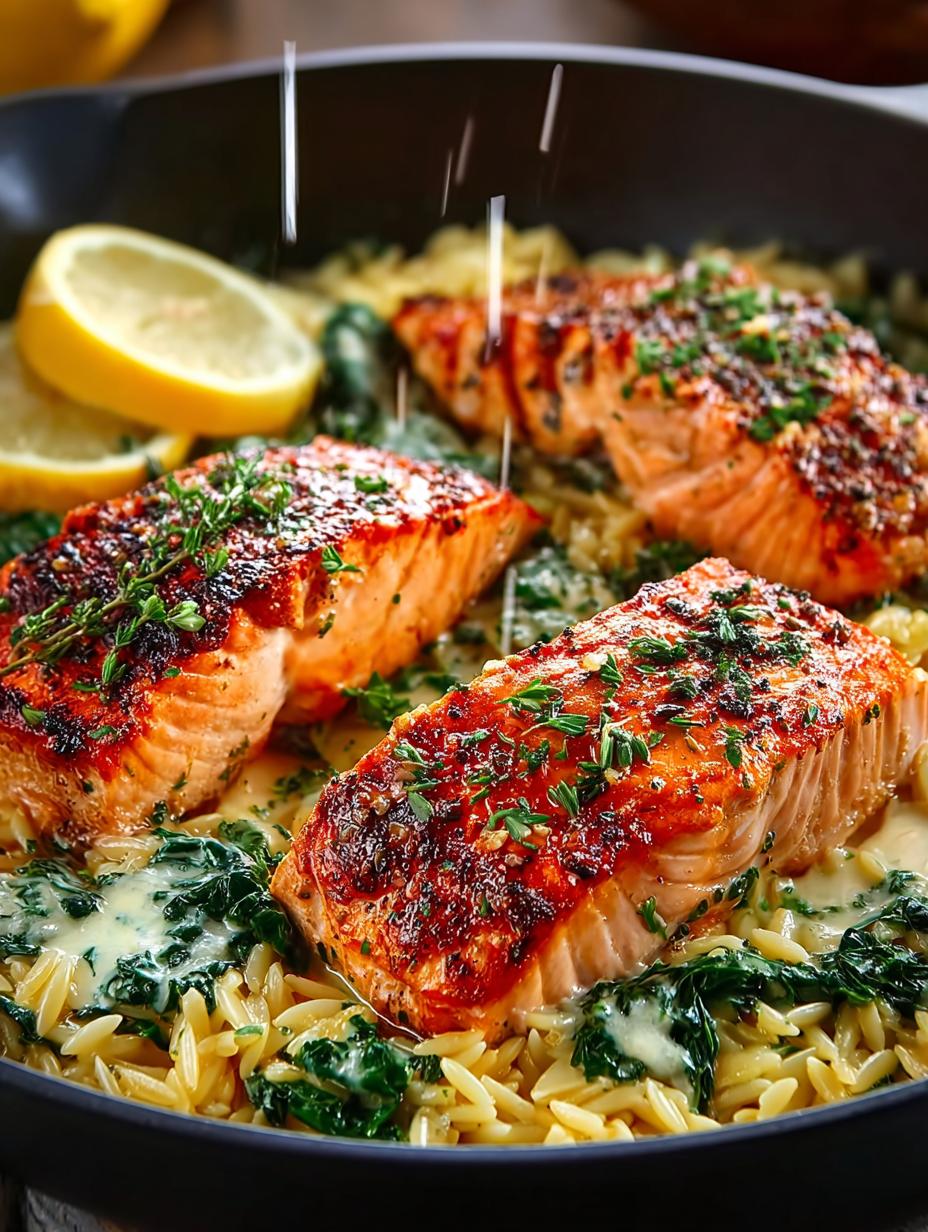One Skillet Salmon with Creamy Lemon Orzo Delight 5 One Skillet Salmon with Creamy Lemon Orzo Delight - One Skillet Salmon with - main visual representation