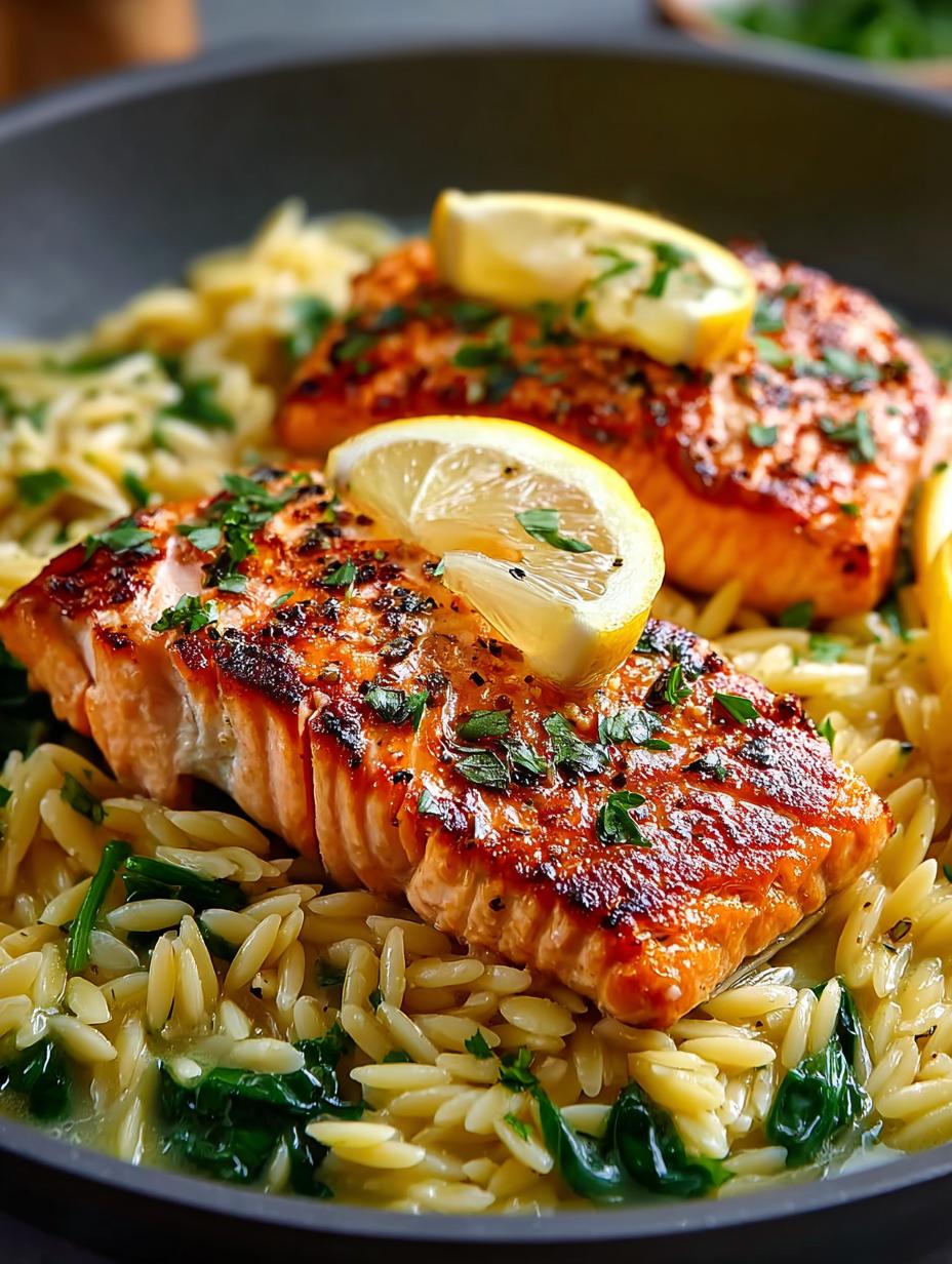 One Skillet Salmon with Creamy Lemon Orzo Delight 6 One Skillet Salmon with Creamy Lemon Orzo Delight - One Skillet Salmon with - additional detail