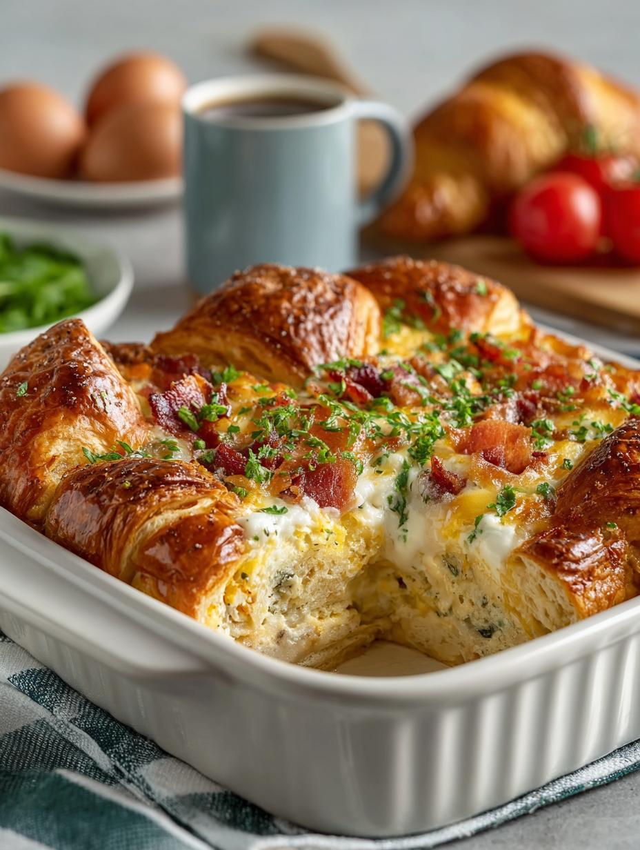 Overnight Croissant Breakfast Casserole: 8 Reasons to Indulge 6 Overnight Croissant Breakfast Casserole: 8 Reasons to Indulge - Overnight Croissant Breakfast Casserole - additional detail