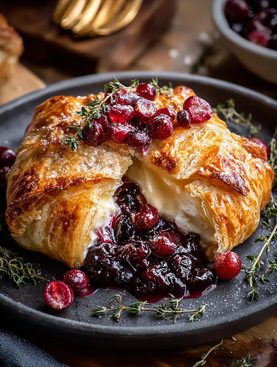 Pastry Wrapped Cranberry Baked Brie: 5 Simple Steps 6 Pastry Wrapped Cranberry Baked Brie: 5 Simple Steps - Pastry Wrapped Cranberry Baked - additional detail