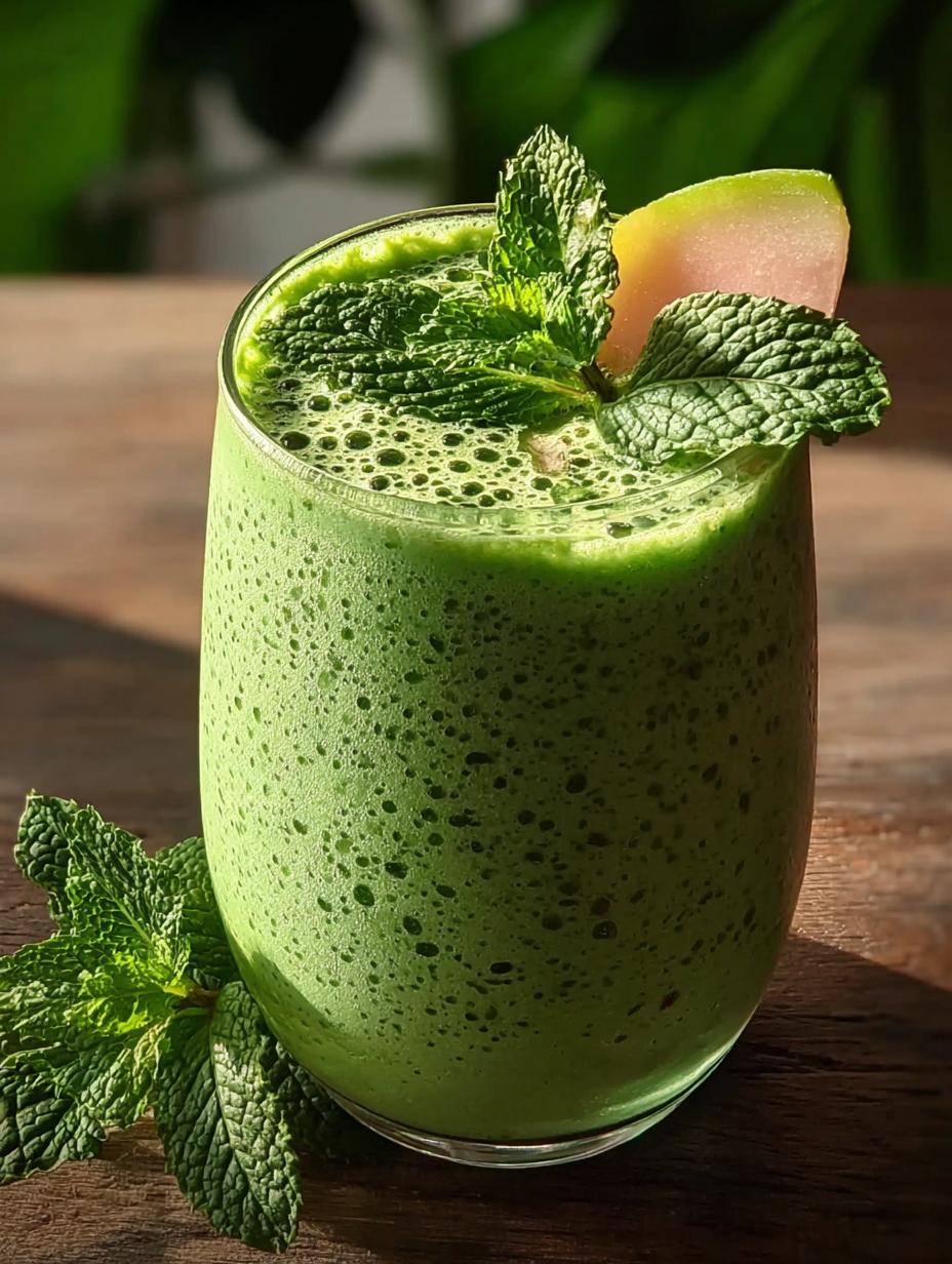 Delicious Peppermint Smoothie served in a glass