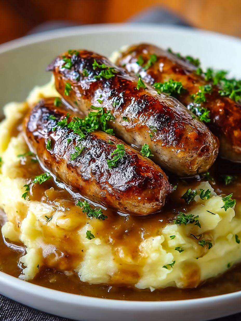 Ultimate Pot Bangers Mash with Creamy Onion Gravy 6 Ultimate Pot Bangers Mash with Creamy Onion Gravy - Pot Bangers Mash - additional detail