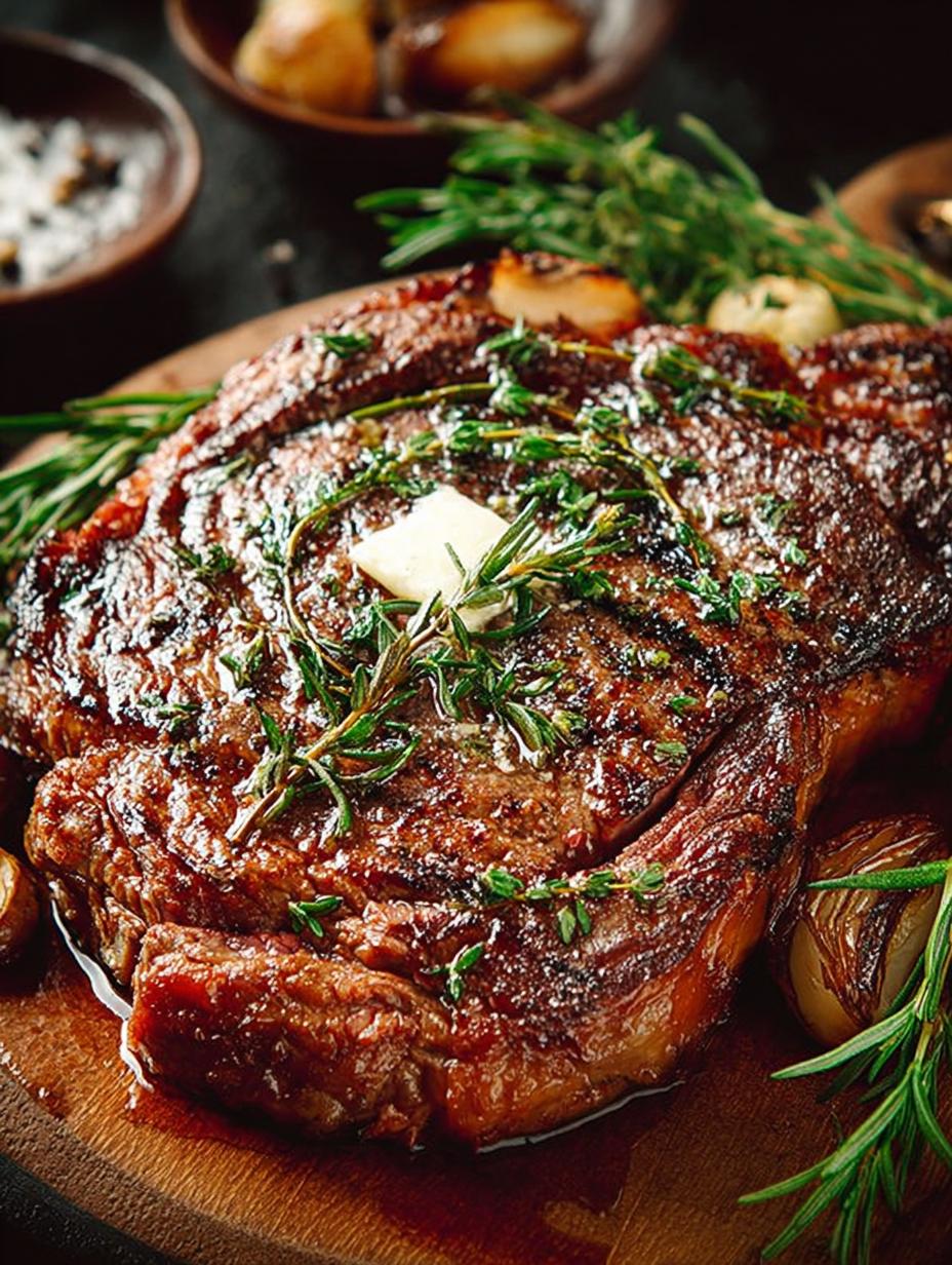 Juicy Ribeye Steak with Garlic Herb Butter in 15 Minutes 6 Juicy Ribeye Steak with Garlic Herb Butter in 15 Minutes - Ribeye Steak - additional detail