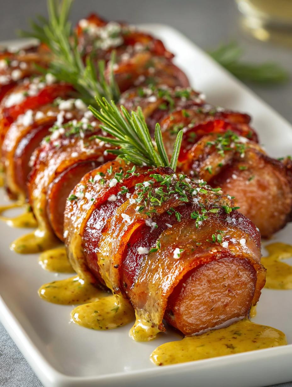 Savory Mustard Hasselback Kielbasa