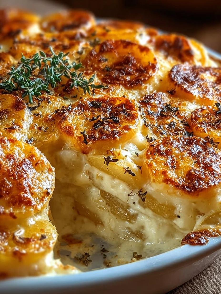 Slow Cooker Cheesy Scalloped