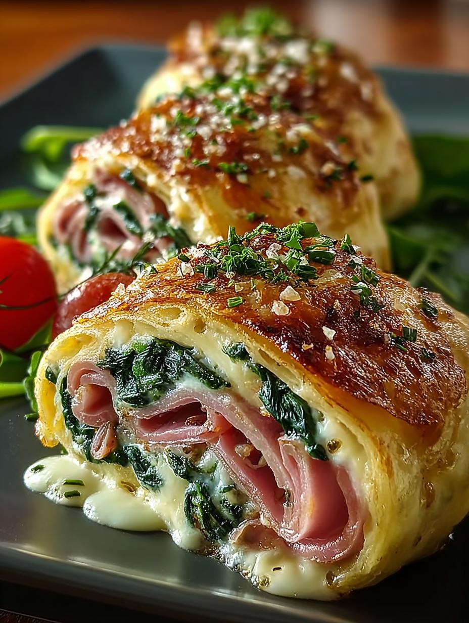 Savory Spinach Ham Breakfast Roll: 8 Flavorful Slices - Spinach Ham Breakfast Roll - additional detail