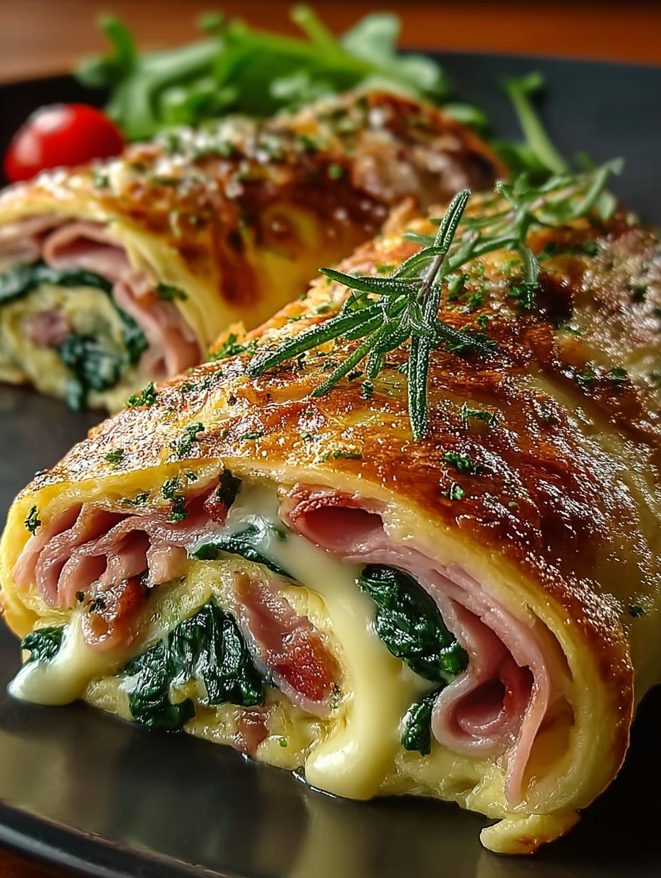 Spinach Ham Breakfast Roll