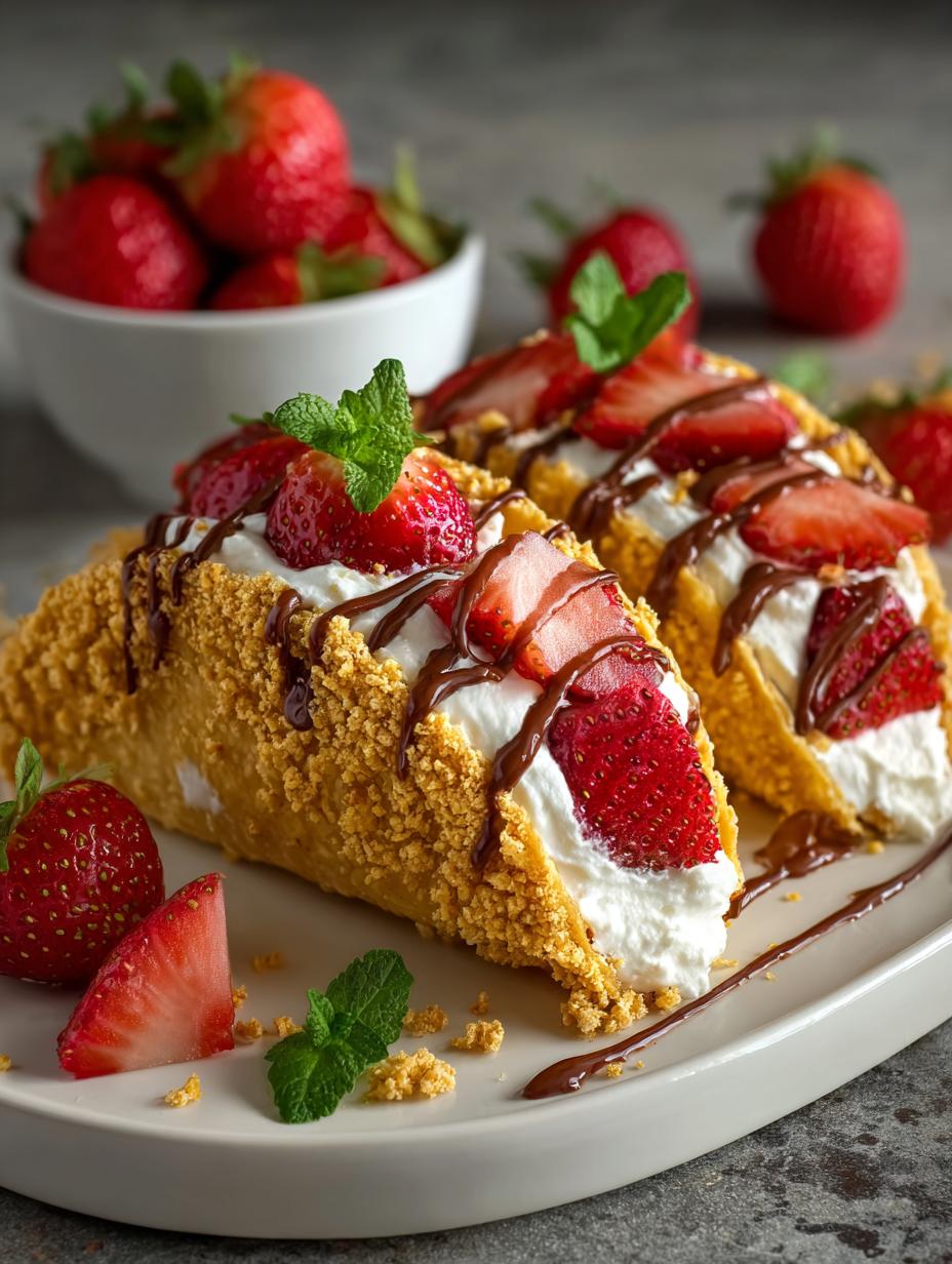 Strawberry Crunch Cheesecake Tacos