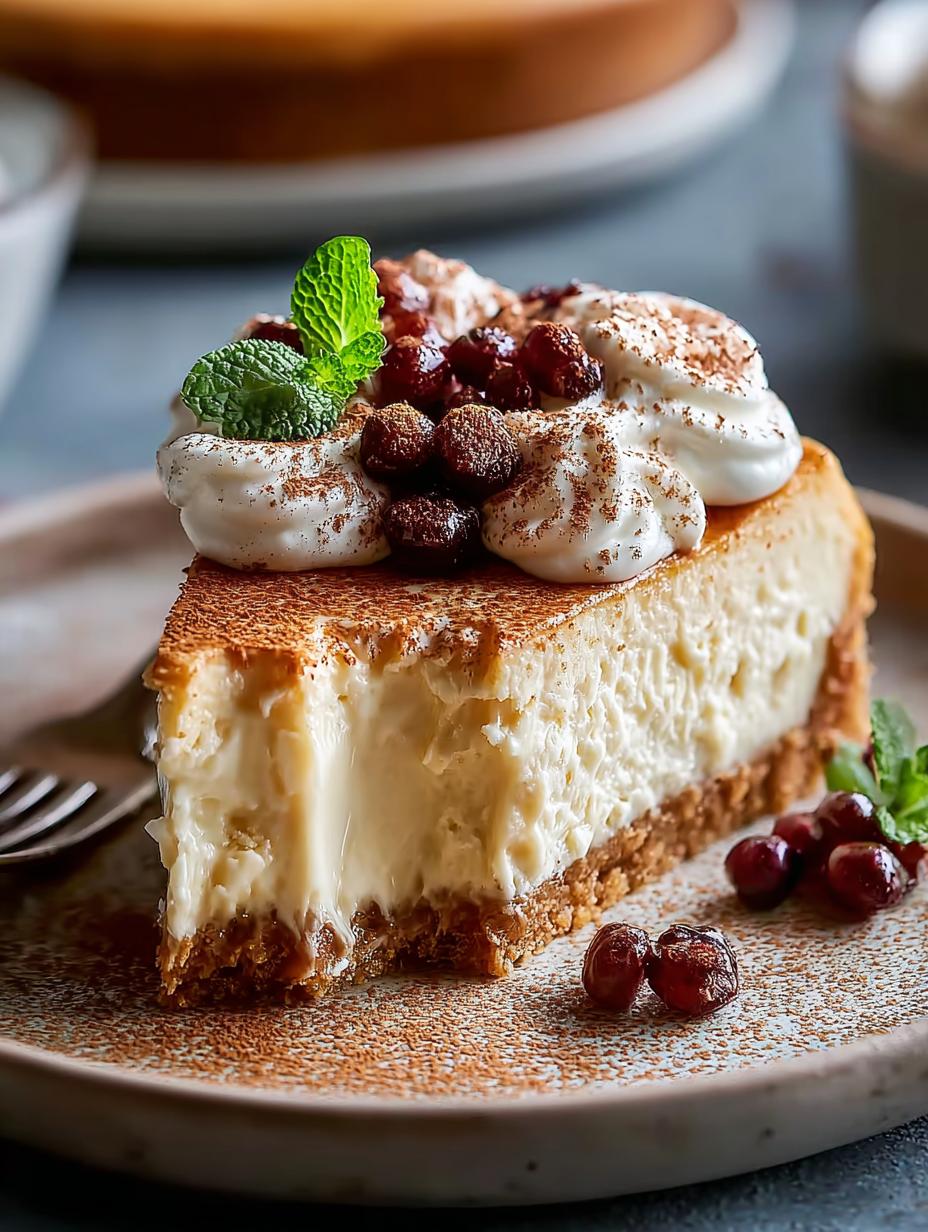 Creamy Vegan Eggnog Cheesecake for Holiday Joy 6 Creamy Vegan Eggnog Cheesecake for Holiday Joy - Vegan Eggnog Cheesecake - additional detail